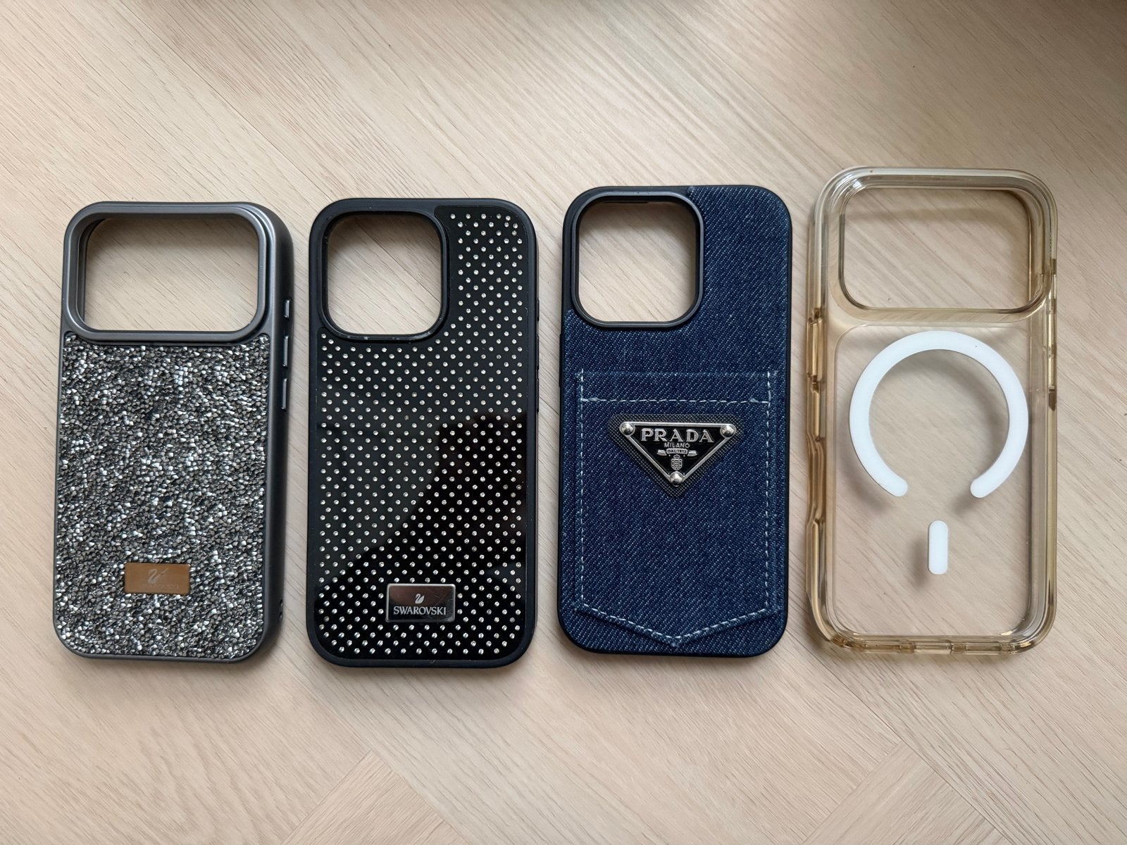 iPhone 16 pro hoesjes: Swarovski, Prada en transparant, Kunststof, IPhone 16 Pro, MagSafe, Overige merken