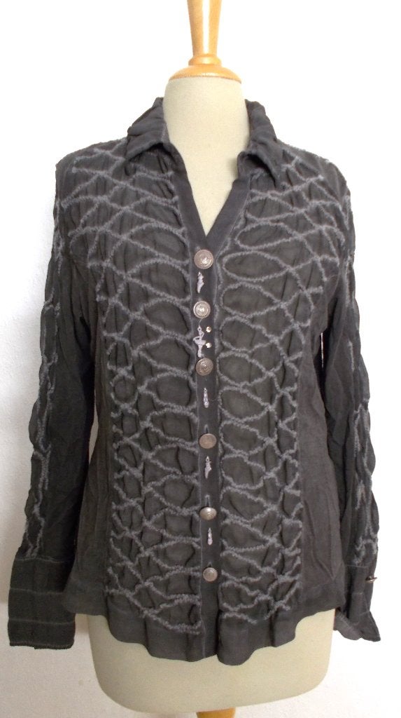 Mooie bruine blouse met details van Elisa Cavaletti! XL, Verzenden, Zo goed als nieuw, Maat 46/48 (XL) of groter, Bruin