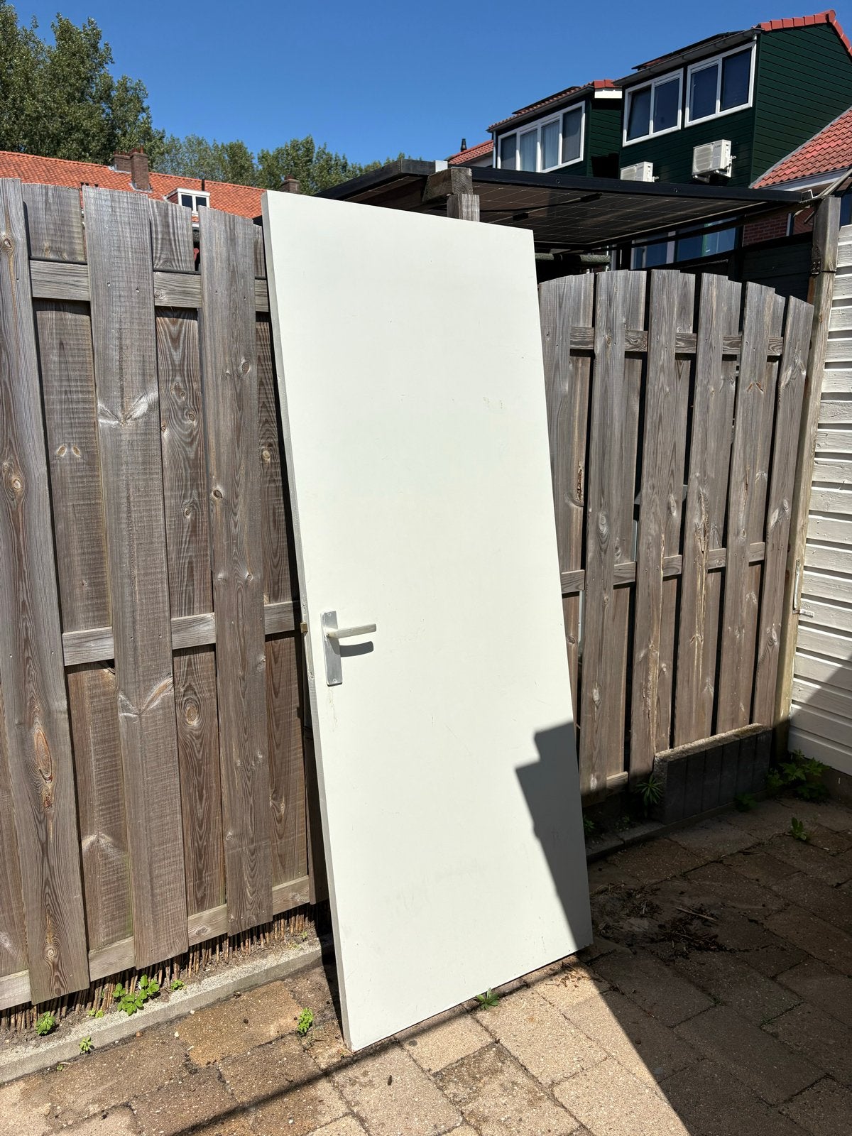 Witte binnendeur met klink - Gebruikt, Ophalen, Gebruikt, 80 tot 100 cm, Binnendeur