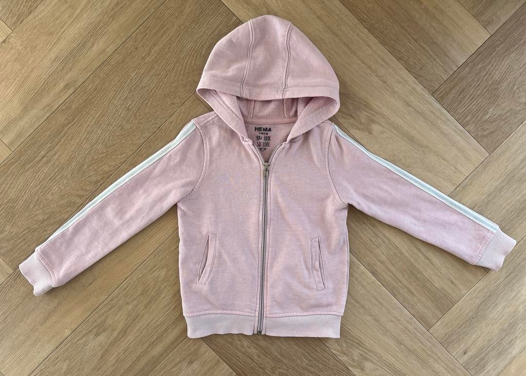 Vest met capuchon, Hema, roze, maat 110/116, Gebruikt, Meisje, Trui of Vest, Ophalen of Verzenden
