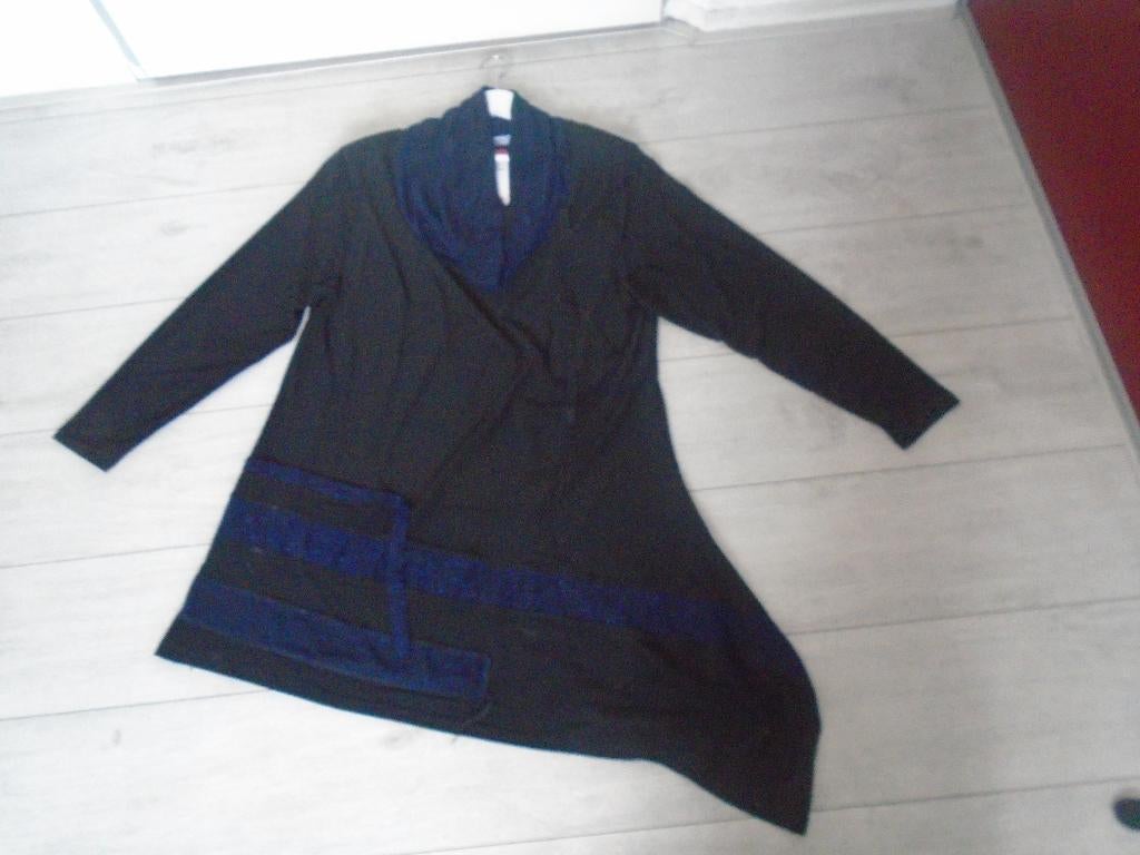 Magna A-Symetrisch Tuniek Zwart Blauw Glitter mt 52/54 Nieuw, Kleding | Dames, Grote Maten, Blouse of Tuniek, Nieuw, Magna, Verzenden