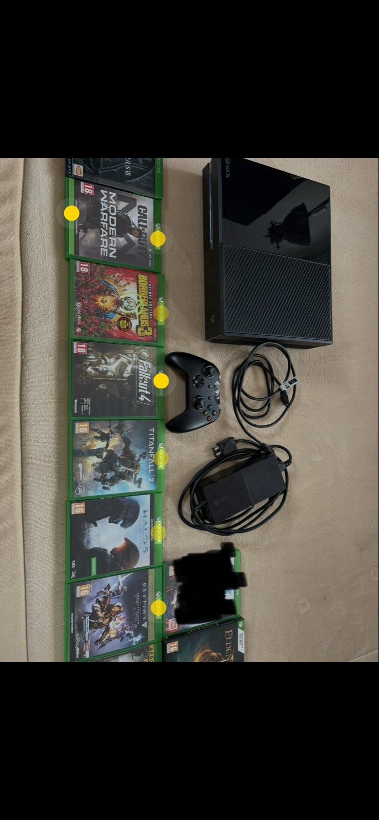 Xbox One met 10 spellen en accessoires, Online, Gebruikt, Vanaf 18 jaar, 1 speler