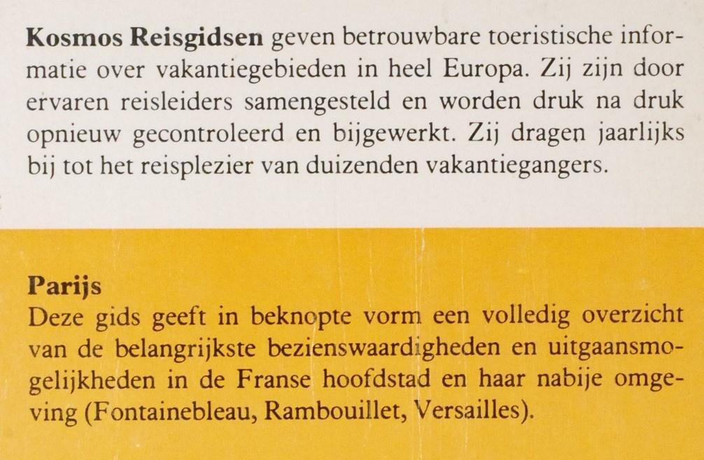 Parijs - Kosmos reisgids jaren 70, Boeken, Reisgidsen, Verzenden, Europa, Reisgids of -boek, Gelezen