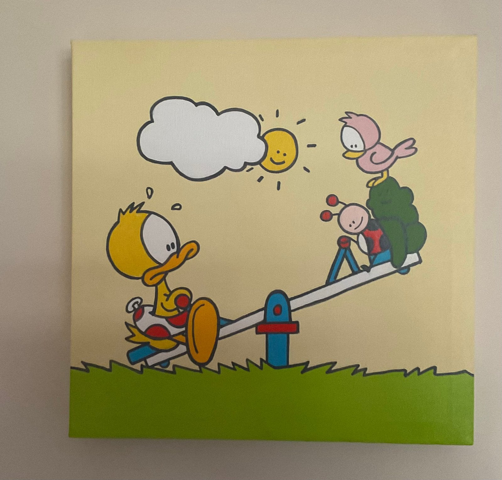 Canvas voor babykamer 4 stuks, Overige merken, Ophalen of Verzenden, Zo goed als nieuw, Wanddecoratie