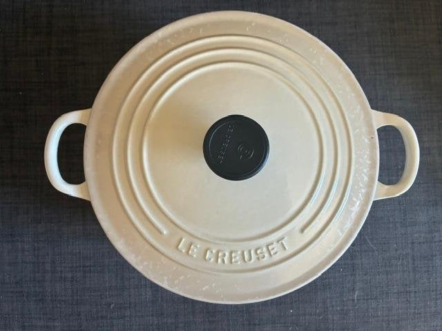 Le Creuset : witte ronde kookpot, Gebruikt, Geschikt voor inductie, Le Creuset, Ophalen of Verzenden