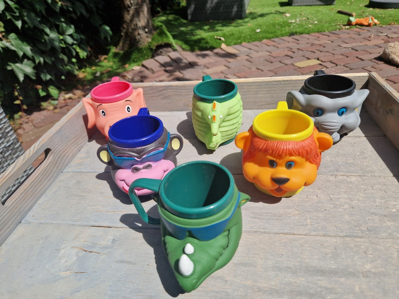 Set van 6 leuke dieren / ijsbekers kinderfeestje, Ophalen of Verzenden