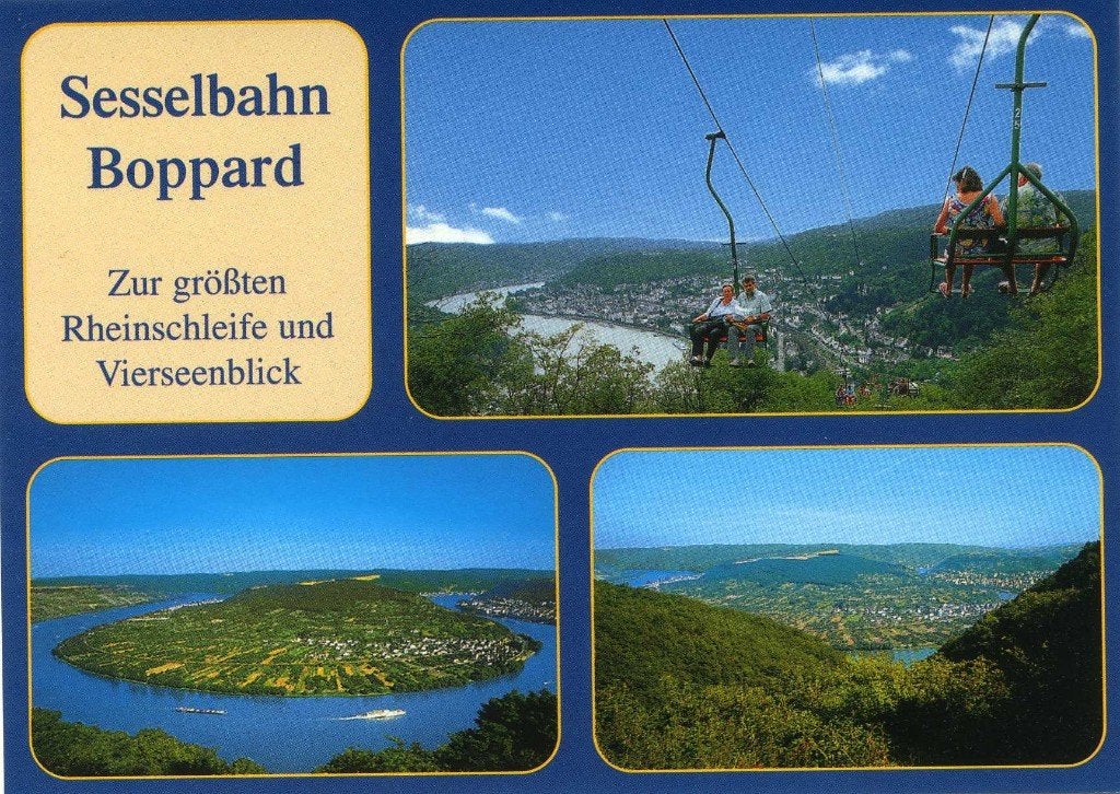 Oude Ansicht- Sesselbahn Boppard, Verzamelen, Ophalen of Verzenden, 1960 tot 1980, Ongelopen