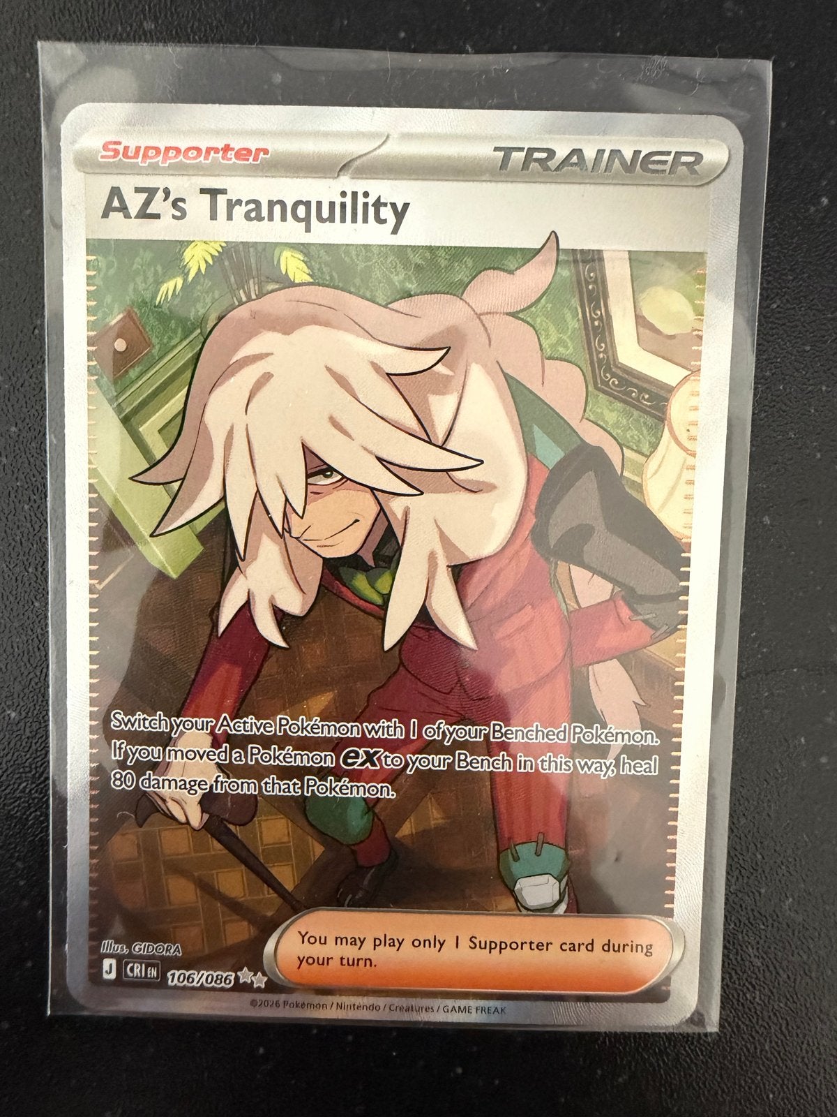 Pokemon AZ's Tranquility Supporter Trainer Kaart 106/086, Ophalen of Verzenden, Zo goed als nieuw, Losse kaart