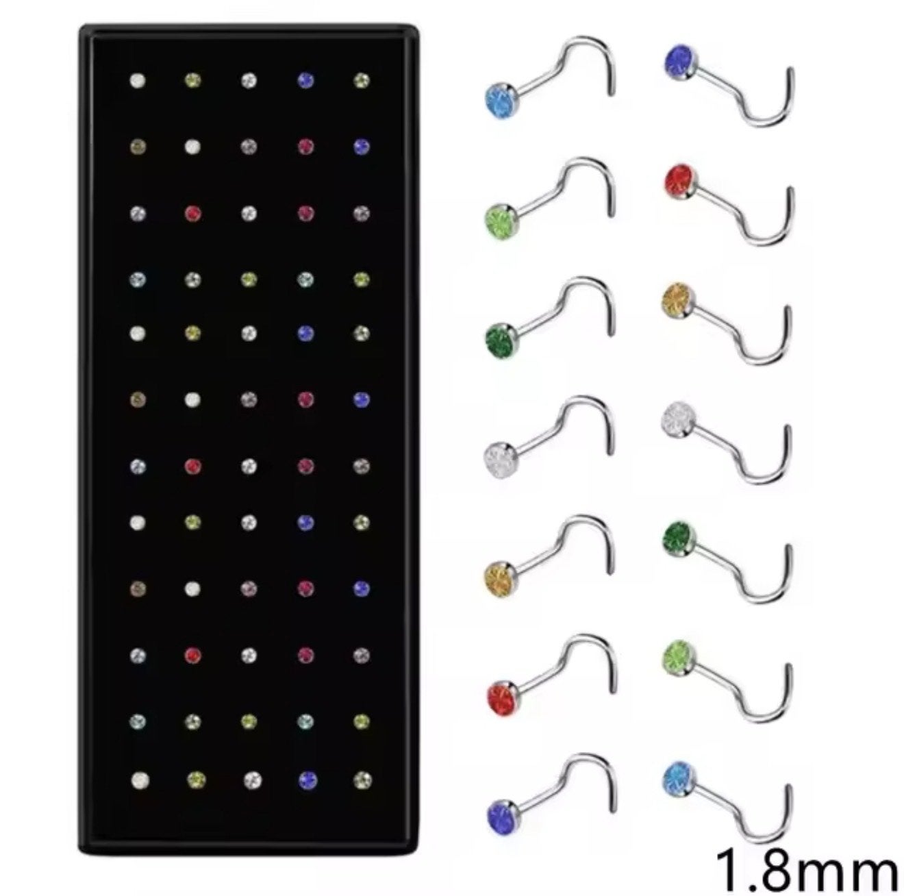 Gekleurde Neuspiercing met Glinsterende Steen - Per Stuk, Sieraden, Tassen en Uiterlijk, Piercings, Staal, Verzenden, Nieuw, Neuspiercing