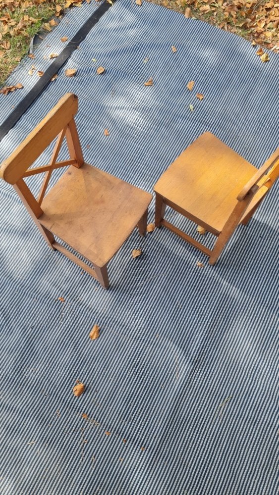 Set van 2 Houten Kinderstoeltjes – Landelijk / Brocante, Ophalen