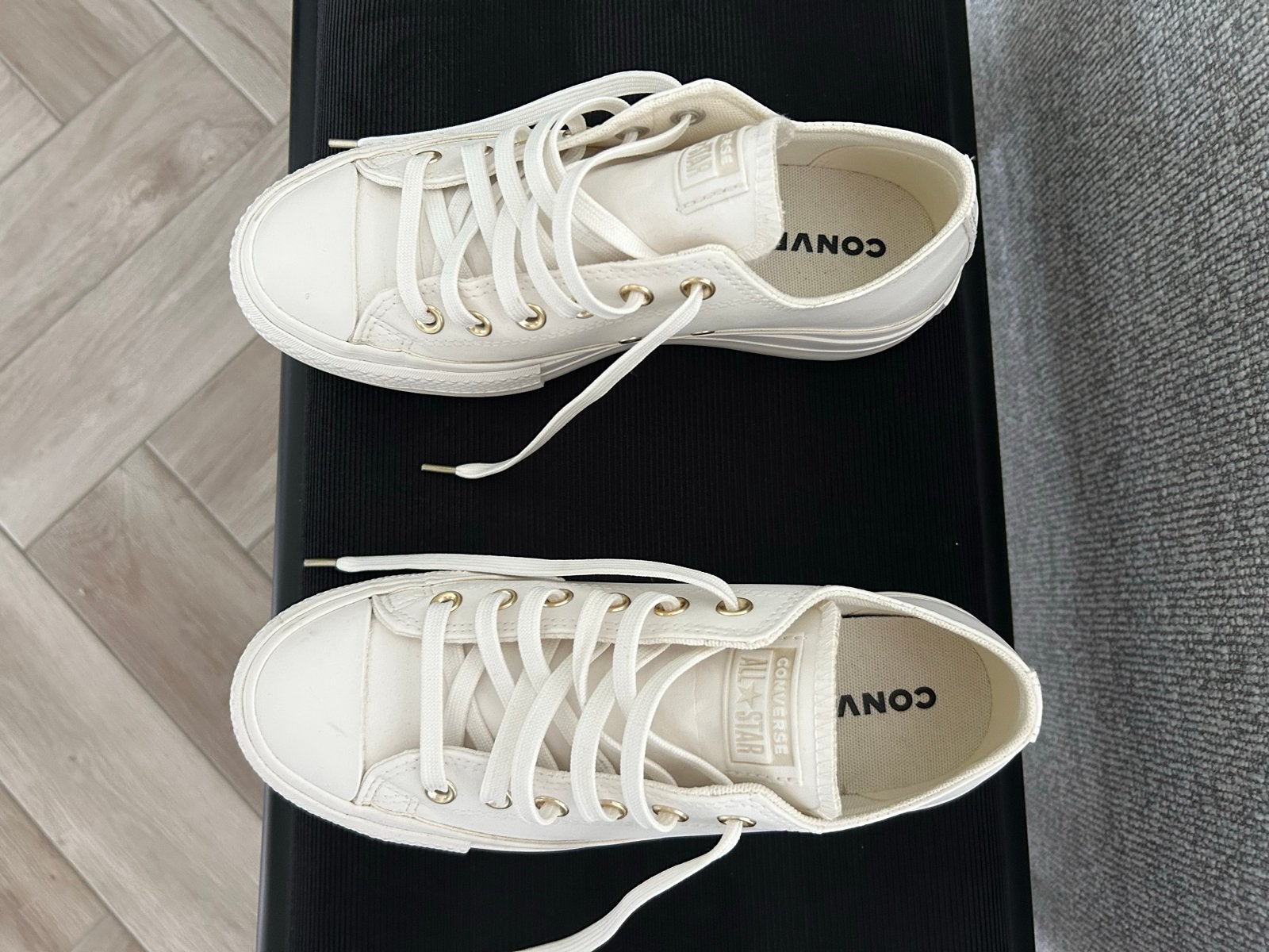 Converse All Star Platform Sneakers - Crème Wit, Kleding | Dames, Schoenen, Ophalen of Verzenden, Zo goed als nieuw, Wit, Sneakers of Gympen