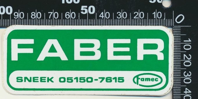 Sticker: Faber - Sneek, Ophalen of Verzenden, Zo goed als nieuw, Bedrijf of Vereniging