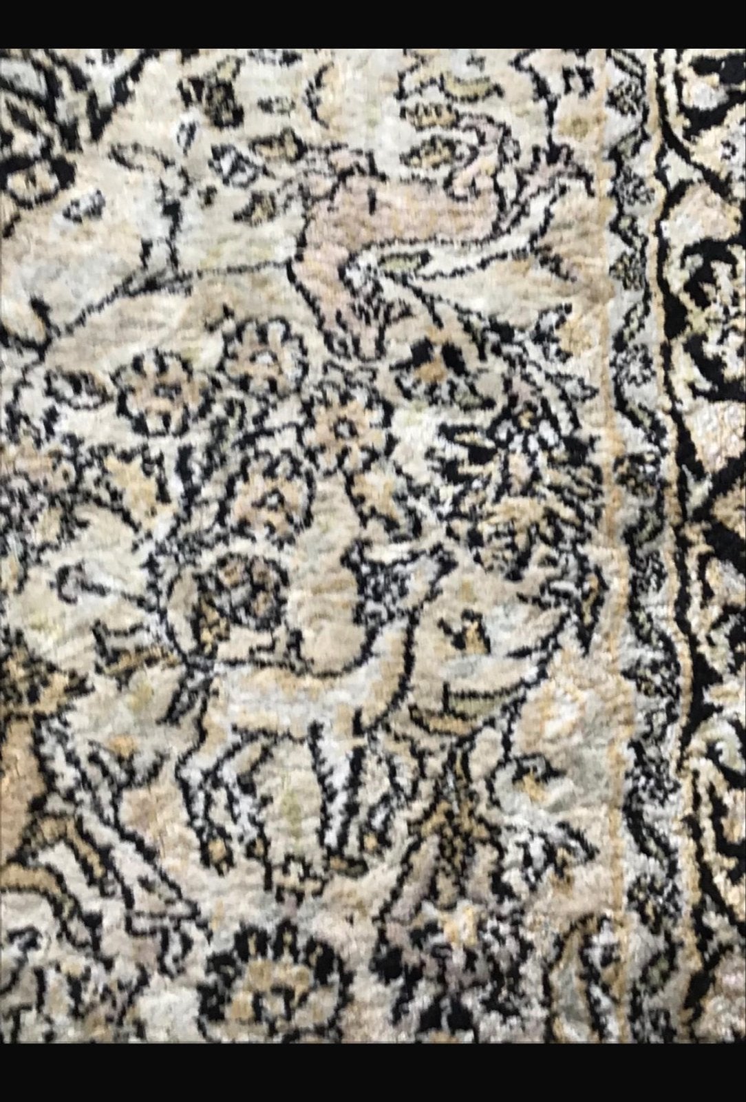 Handgemaakt Perzisch Zijden Tapijt - 190x125 cm, Gebruikt, 100 tot 150 cm, Beige, Ophalen of Verzenden