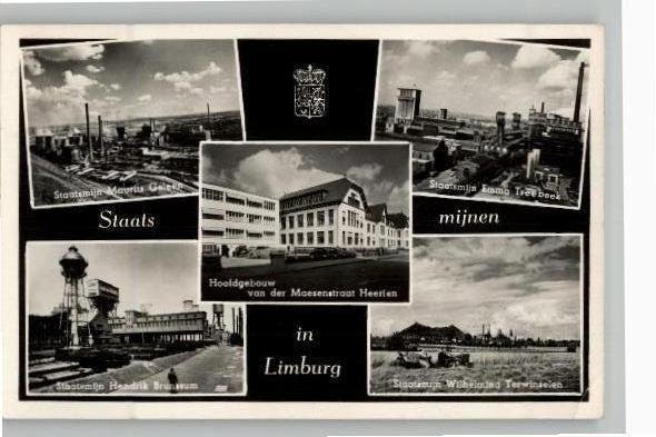 Staatsmijnen Limburg 5 afb.  st 1953, Verzenden, 1940 tot 1960, Gelopen, Limburg