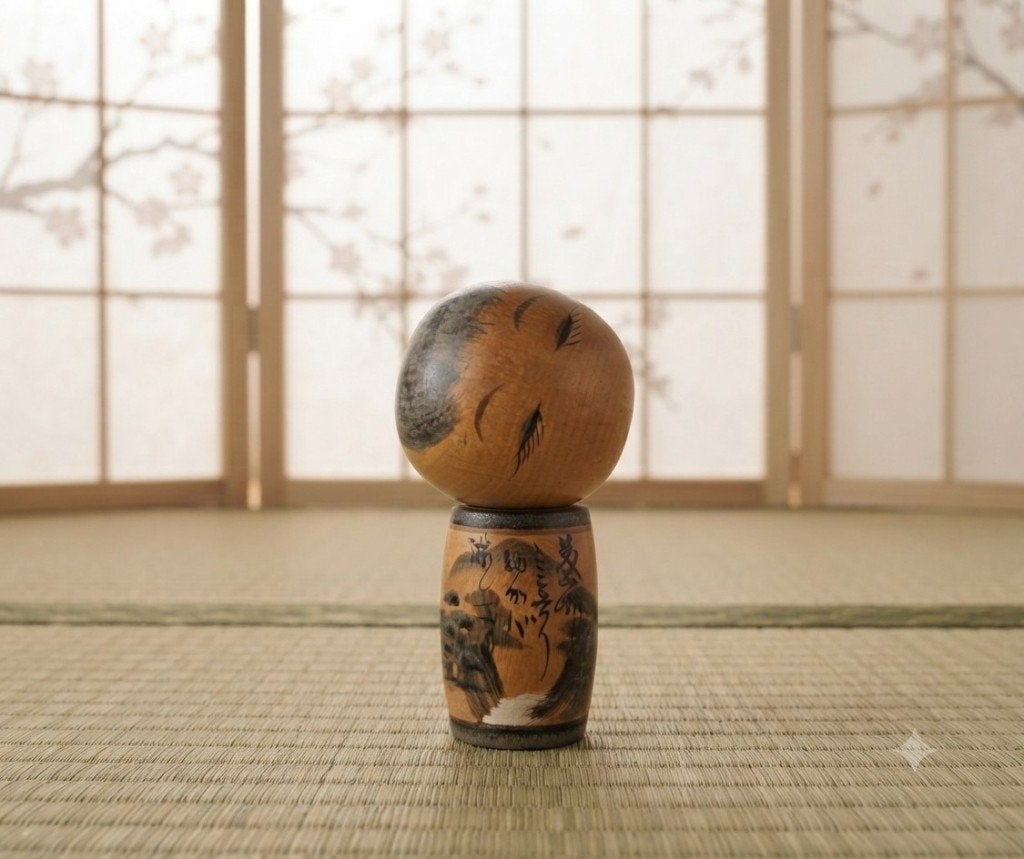Bijzondere vintage kokeshi, Antiek en Kunst, Hout, Verzenden, Japan, Meerkleurig
