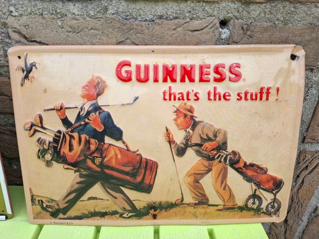Reclamebord Guinness -  That's the stuff (Golf), Ophalen of Verzenden, Zo goed als nieuw, Reclamebord, Plaat of Schild, Overige merken