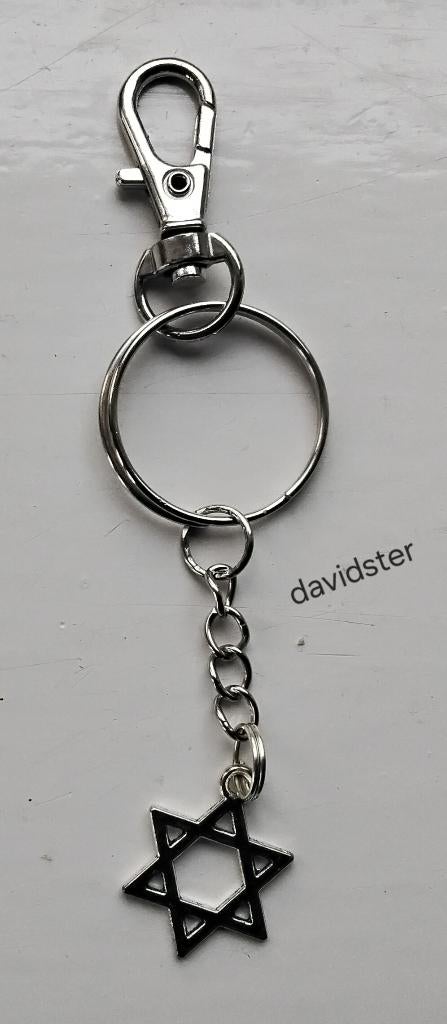 Sleutelhanger davidster, davidschild, jodendom, hexagram,, Ophalen of Verzenden, Nieuw, Overige typen