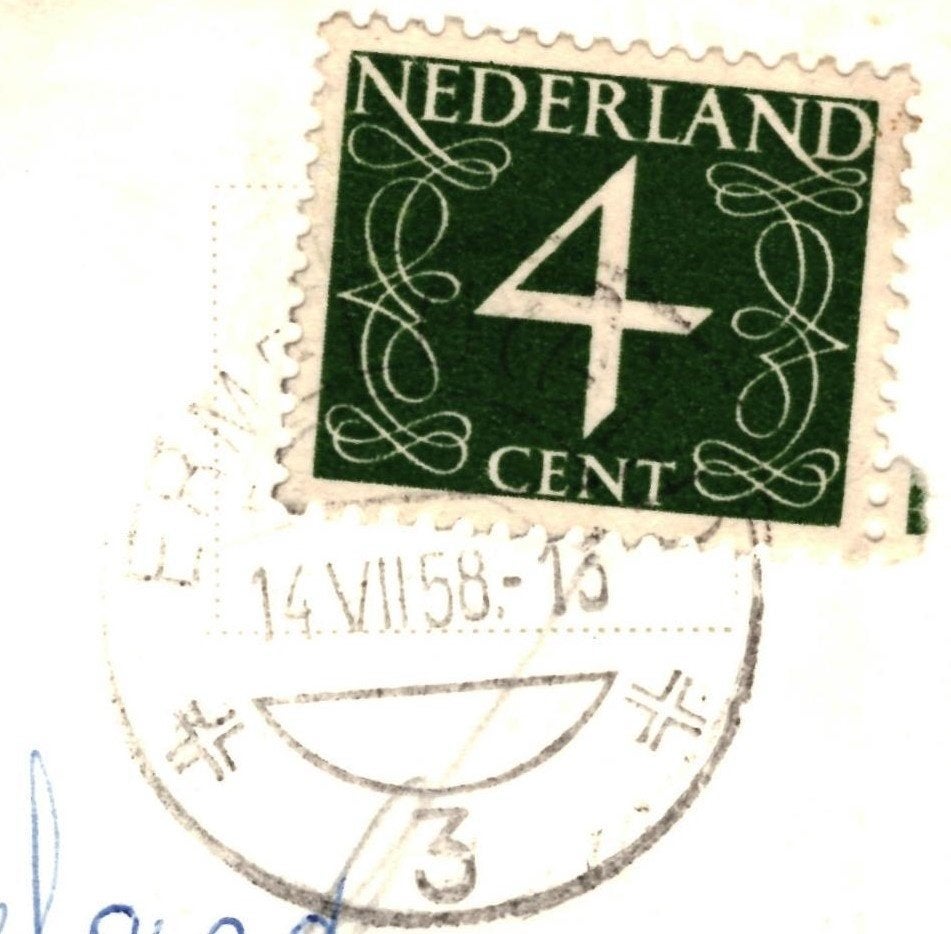 947134 Veluwe Poststempel Ermelo 1958 Gelopen met Postzegel, Ophalen of Verzenden, 1940 tot 1960, Gelopen, Gelderland