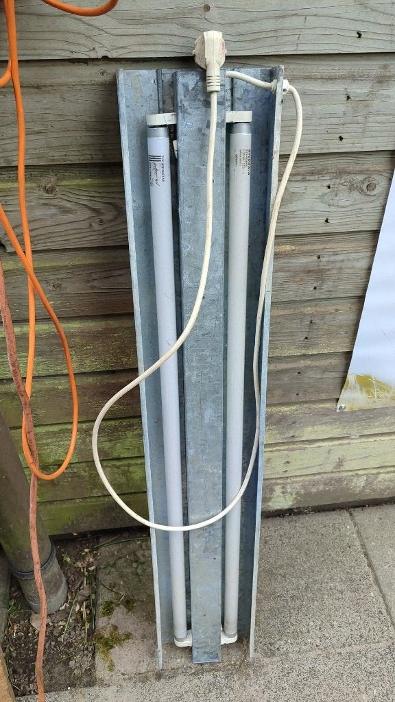 dubbel TL armatuur met lampen, Ophalen, Gebruikt, Overige fittingen, Overige typen