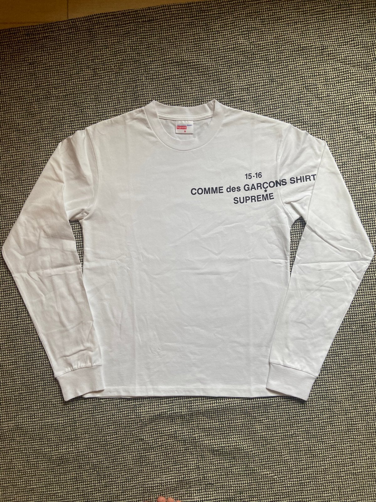 Comme des Garçons x Supreme Longsleeve Maat M Wit, Ophalen of Verzenden, Zo goed als nieuw, Maat 48/50 (M), Wit