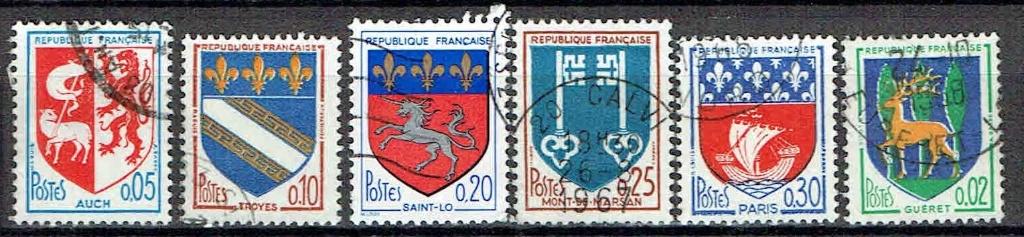 Frankrijk Stads wapens, Verzenden, Gestempeld, Plaats of Gebouw
