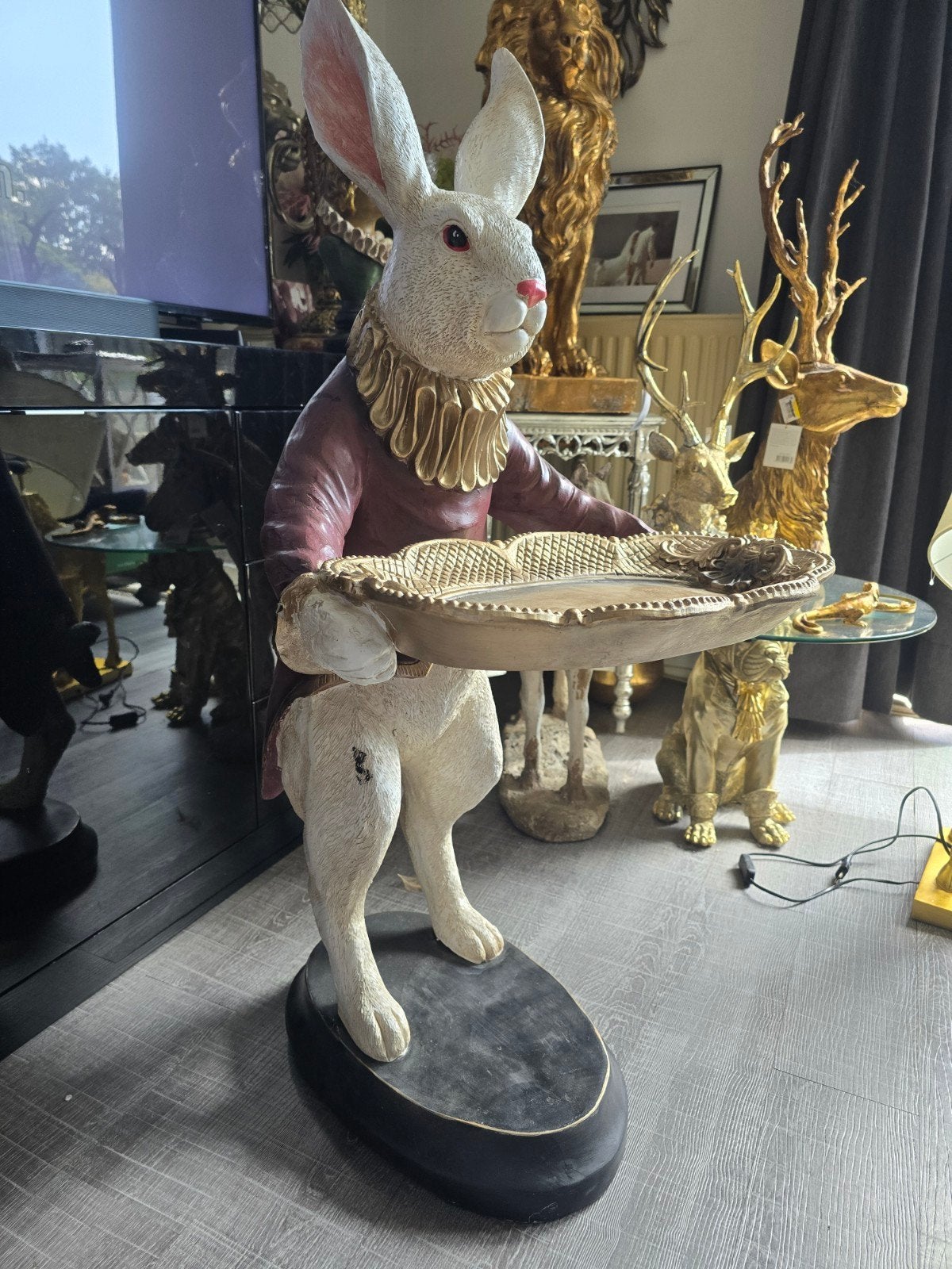Nieuwe Clayre & Eef Konijn met Dienblad - Decoratie, Ophalen, Nieuw