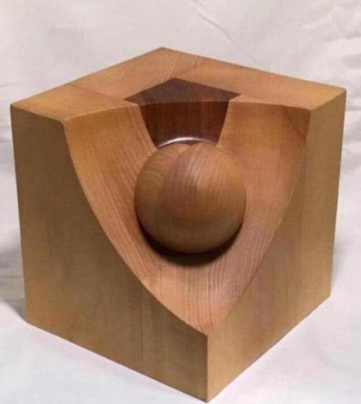 Houten kunstobject (kubus) Hans Magendans HM-WoodArt, Antiek en Kunst, Ophalen of Verzenden