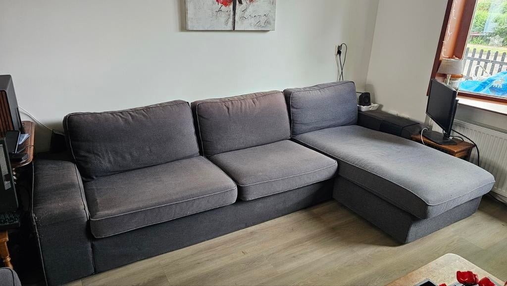Gratis IKEA KIVIK hoekbank en poef, Ophalen, Gebruikt, Stof, Modern, Comfortabel