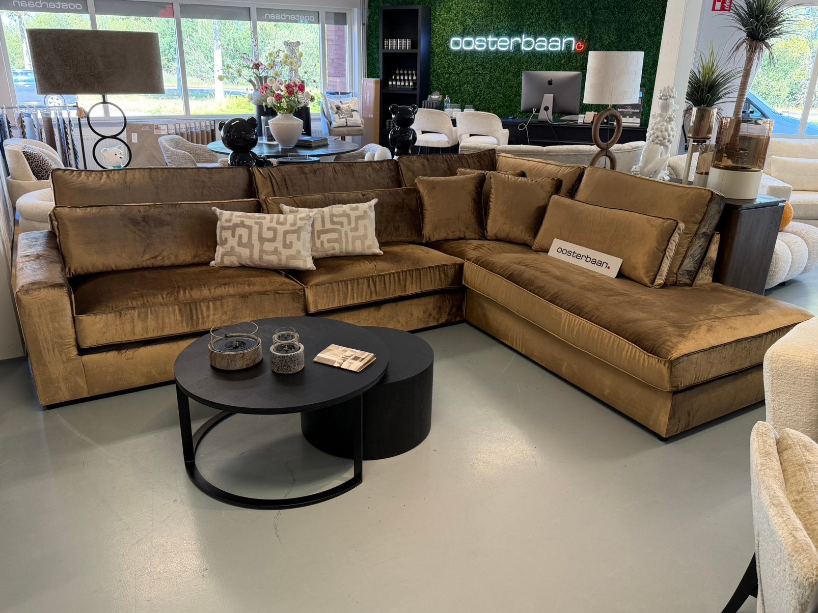 ACTIE - Luxe Velvet Hoekbank Pocket 340x260cm Goud Kemer104, Info@oosterbaanwonen.nl, Venus 31 8448CE Heerenveen, Hoekbank, Oosterbaan Wonen