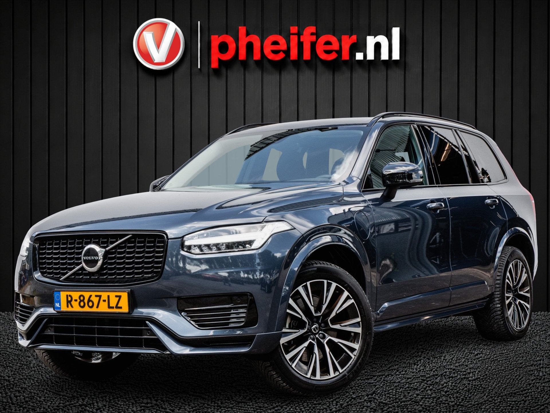 Volvo XC90 2.0 T8 Recharge AWD Plus Dark Facelift model/ Led, Auto's, Gebruikt, 4 cilinders, Blauw, 7 stoelen
