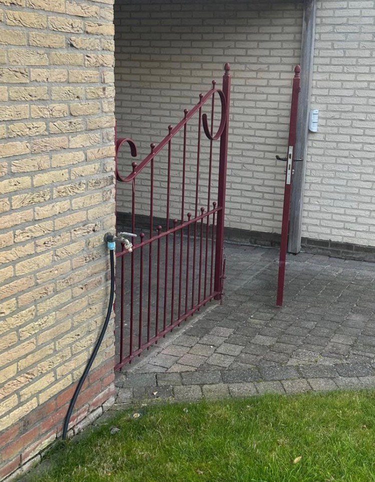 Handmatige dubbele sierpoort, Tuin en Terras, Ophalen, Zo goed als nieuw, IJzer
