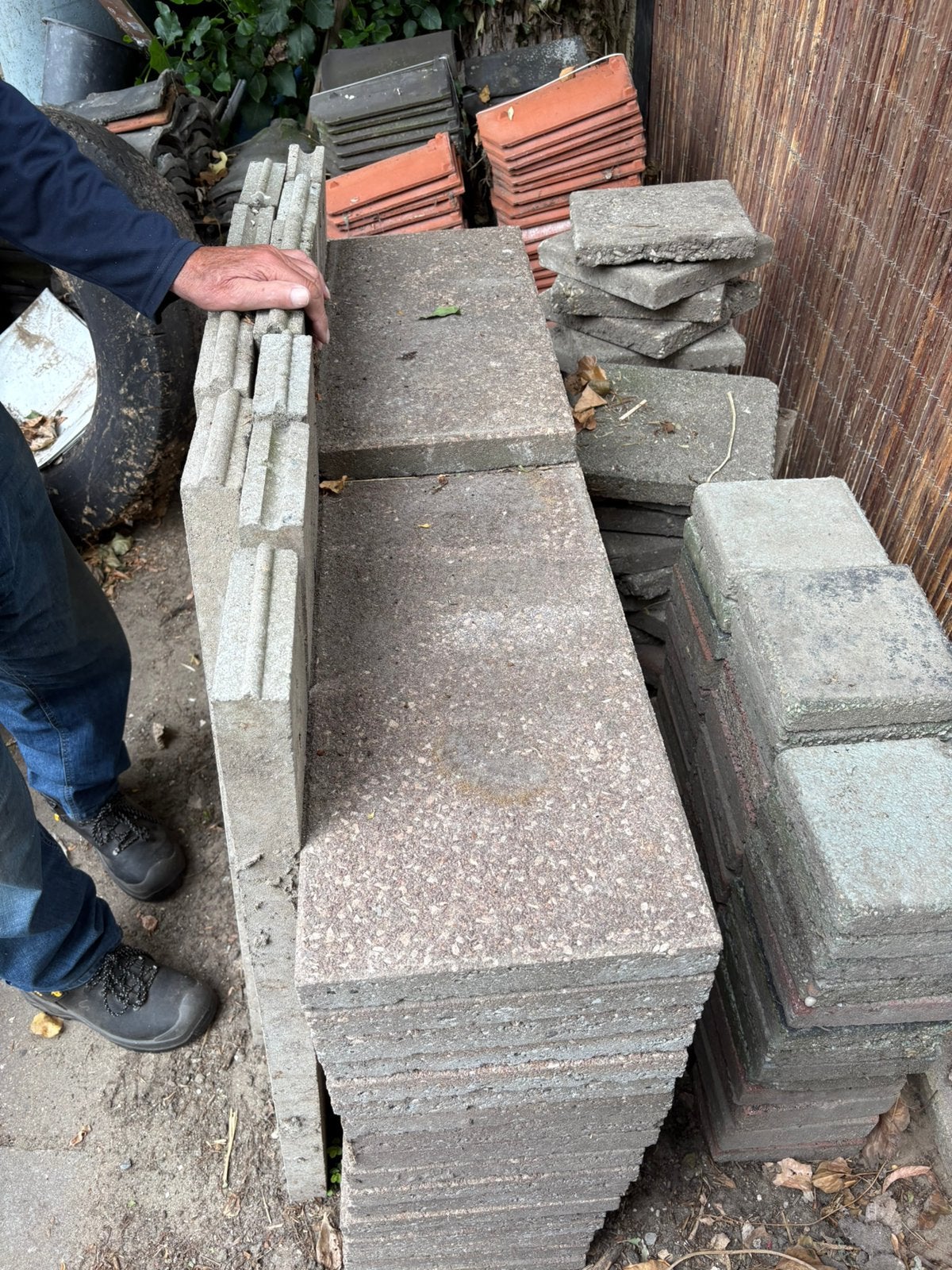 Grindtegels 30x60 cm, Tuin en Terras, Tegels en Klinkers, Ophalen, Gebruikt, Beton, Terrastegels
