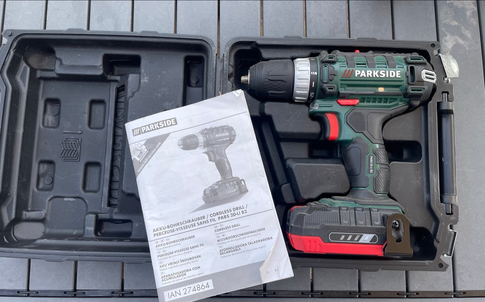 Parkside Accuboormachine PABS 20-Li B2 - Zonder oplader, Ophalen, Gebruikt, Variabele snelheid, Boor- en Schroefmachine