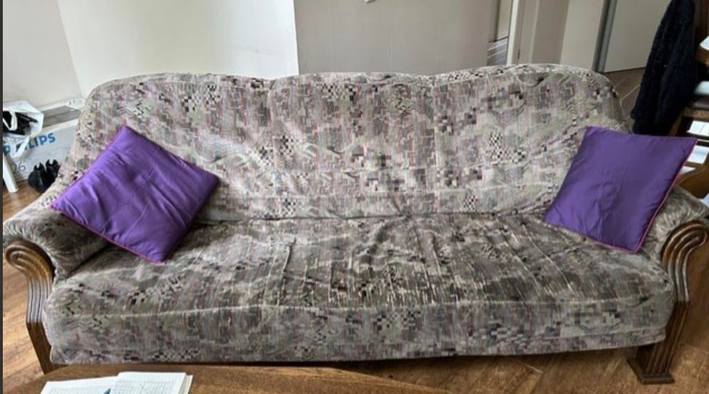 Bankstel GRATIS, Huis en Inrichting, Banken | Bankstellen, Ophalen, Gebruikt, 75 tot 100 cm