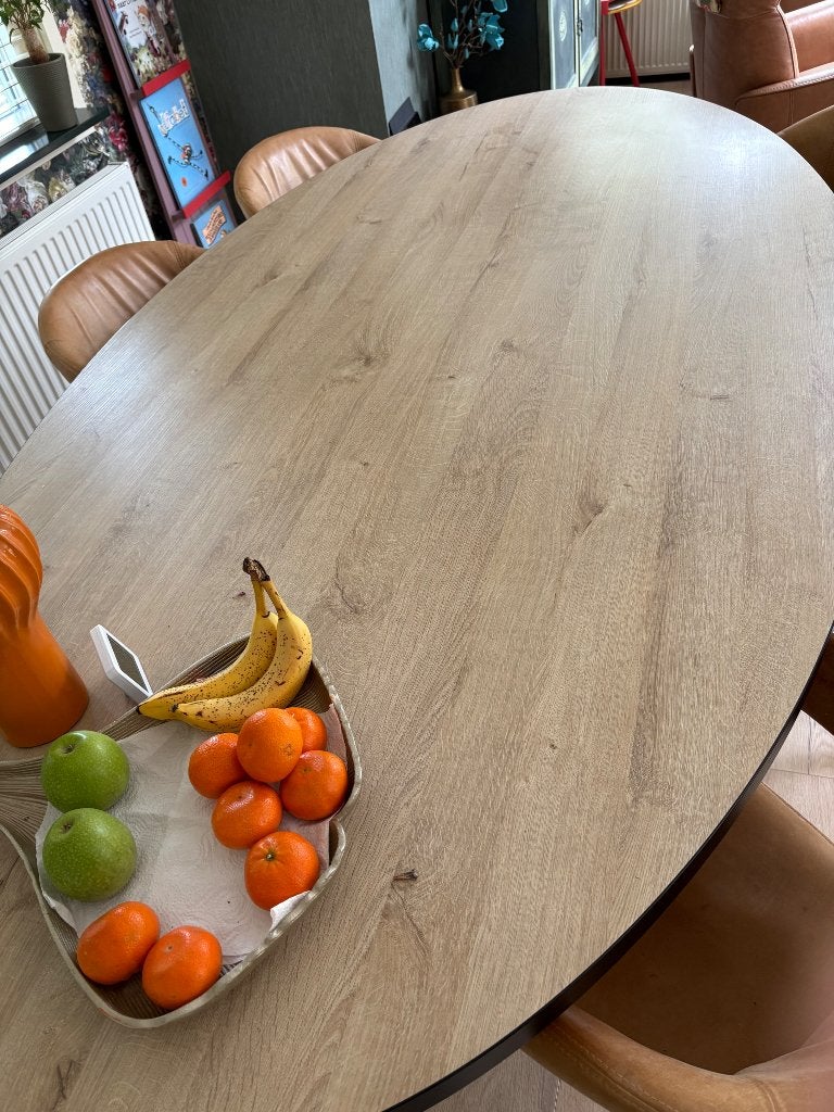 Wegens verhuizing 6 persoons tafel/stoelen te koop, Huis en Inrichting, Ophalen, 100 tot 150 cm, 200 cm of meer, Vijf personen of meer