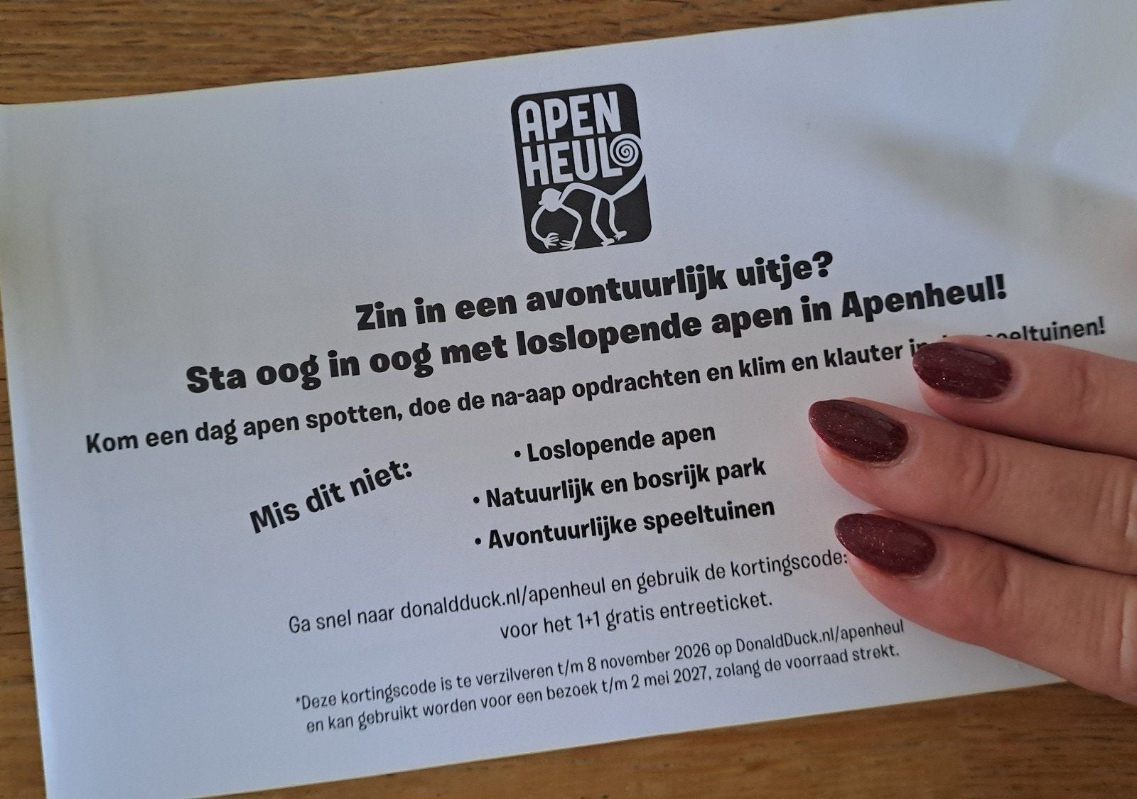Gratis 2e ticket Apenheul (meerdere tickets!), Drie personen of meer, Overige soorten, Overige typen