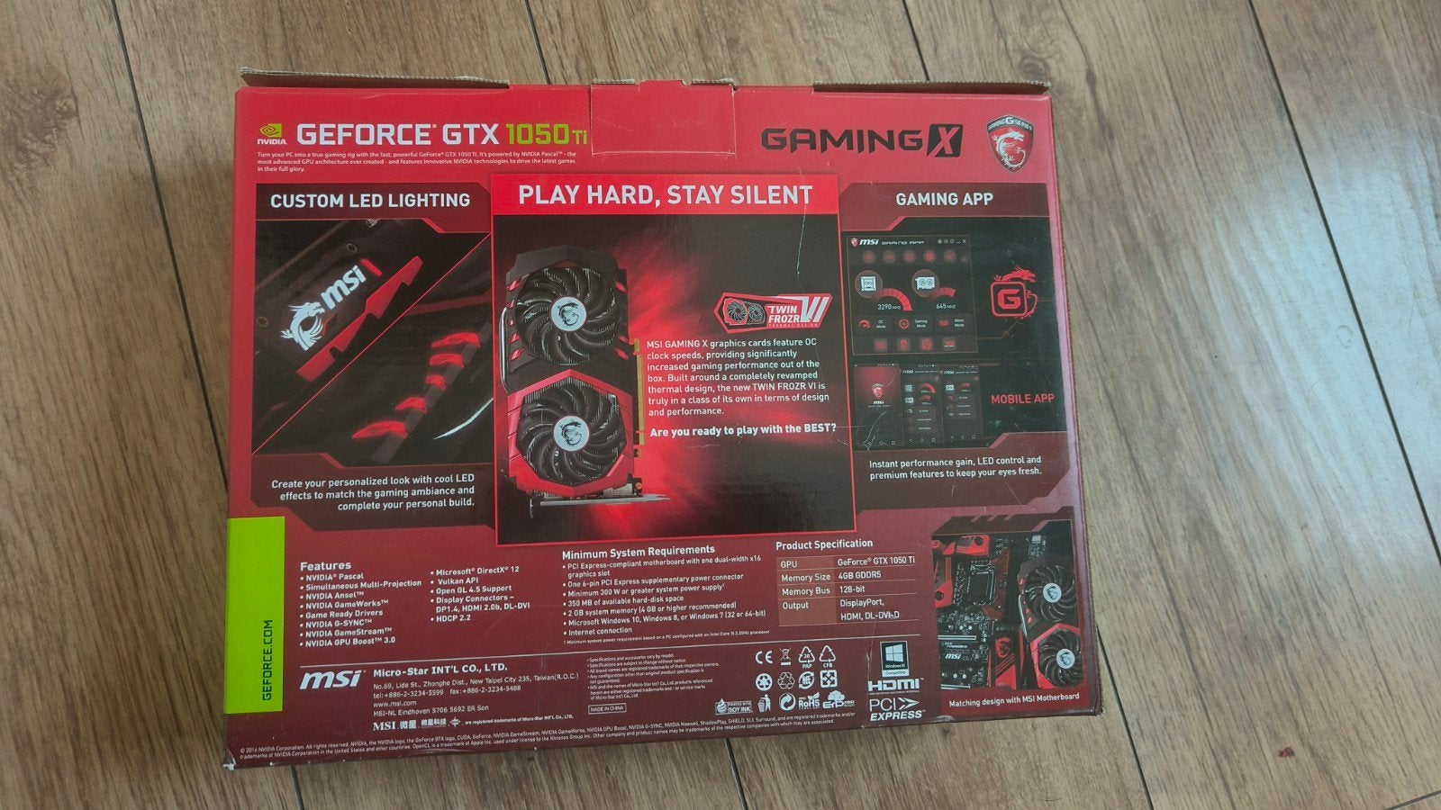 MSI GeForce GTX 1050Ti, Computers en Software, Videokaarten, Ophalen of Verzenden, Gebruikt, GDDR5, PCI-Express 3