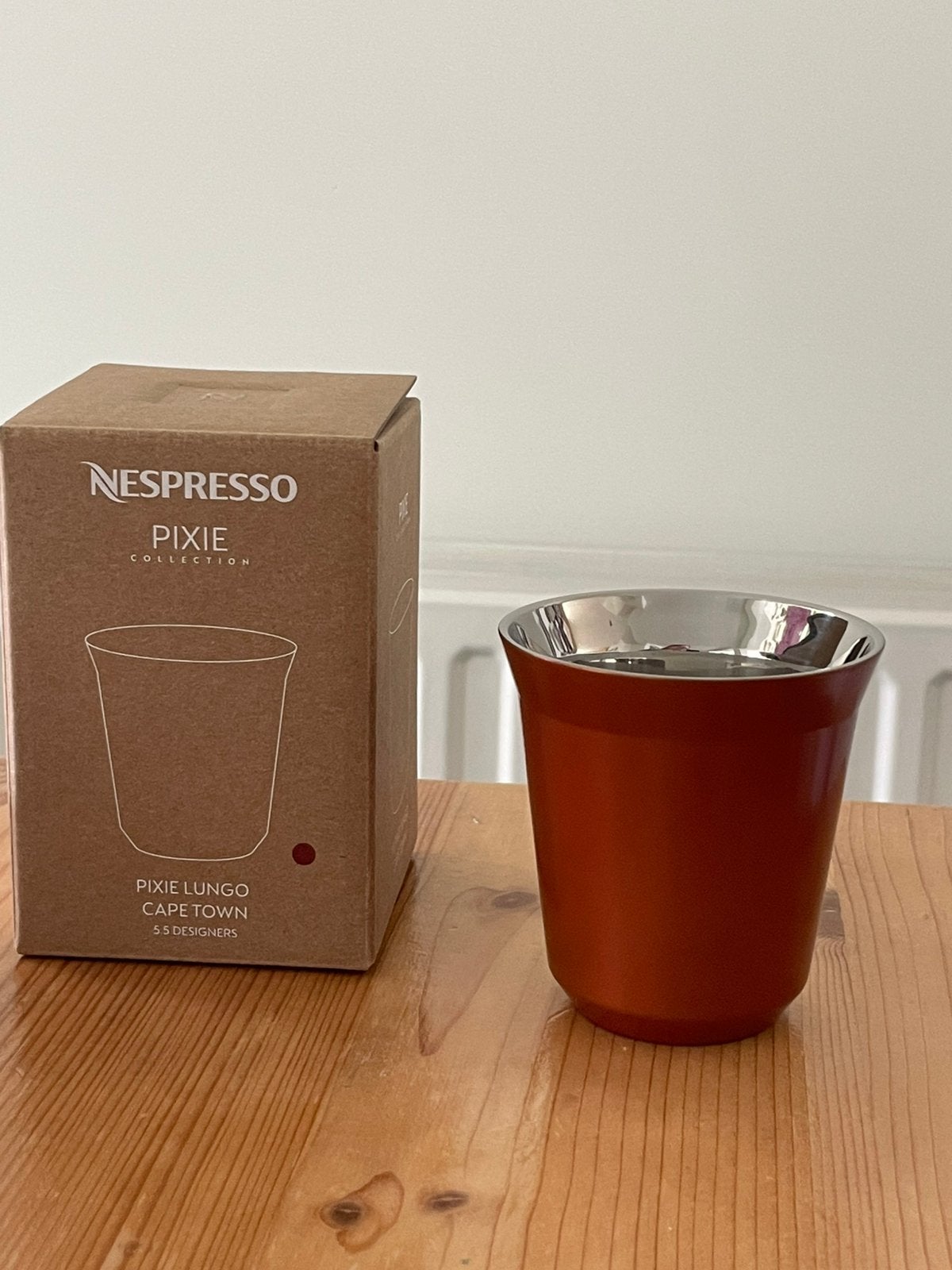 Nespresso Pixie Lungo Cape Town kopje met doos, Overige typen, Nieuw, Ophalen of Verzenden, Metaal
