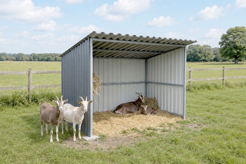 Kleine schuilstal voor geiten, Stalling
