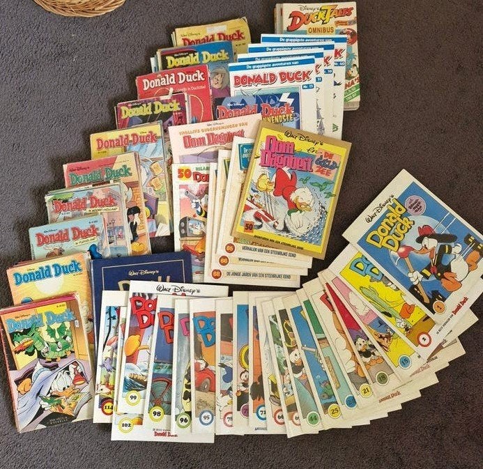 Grote collectie Donald Duck 97 losse bladen + 30 nette album, Meerdere stripboeken, Ophalen, Gelezen