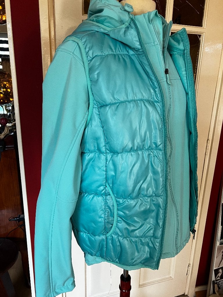 ski jack met bodywarmer Janina, Ophalen of Verzenden, Zo goed als nieuw, Groen, Maat 42/44 (L)