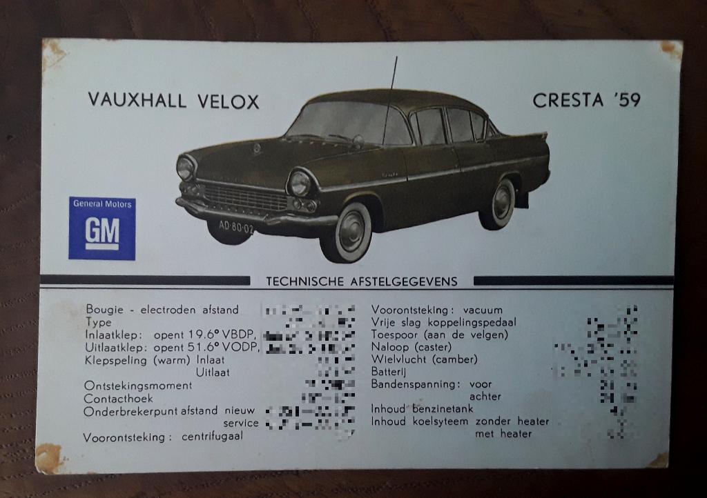 GM (Generaal Motors) - Vauxhall Velox / Vauxhall Cresta '59, Ophalen of Verzenden, Gebruikt, Auto's