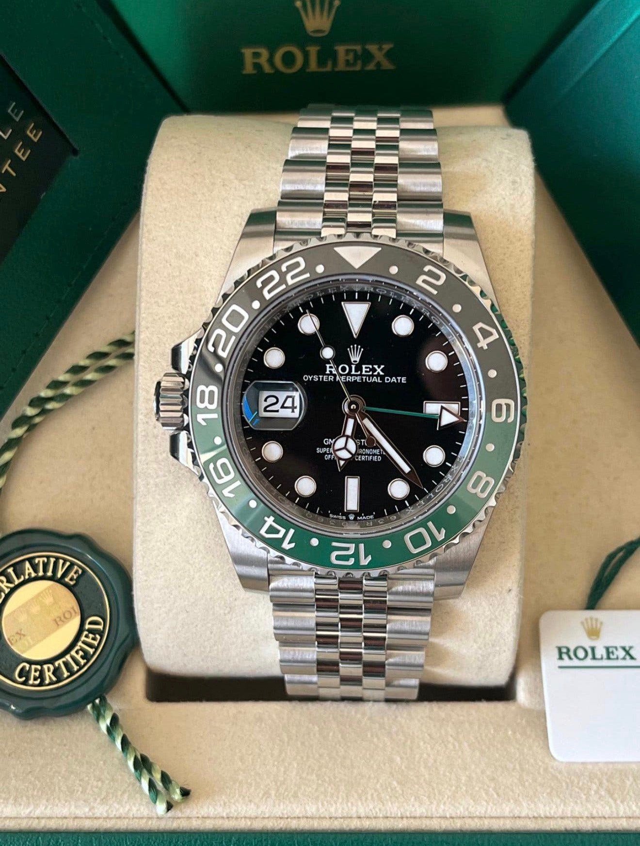 Rolex GMT-Master sprite 11/2025 99% NEW, Sieraden, Tassen en Uiterlijk, Horloges | Heren, Ophalen, Zo goed als nieuw, Staal, Rolex