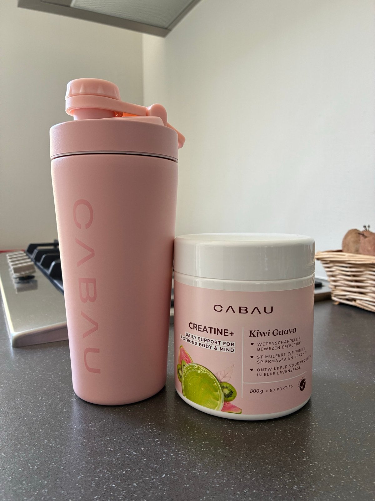 Cabau Creatine+ Kiwi Guava & Shaker - Nieuw, Ophalen of Verzenden, Nieuw, Poeder of Drank