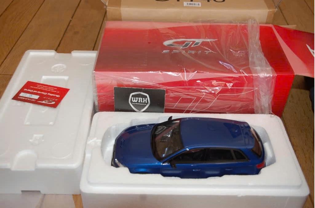 1:18 AUDI RS3 SPORTBACK 2015 sepang blue GT748 GT spirit WRH, Hobby en Vrije tijd, Modelauto's | 1:18, Verzenden, Zo goed als nieuw
