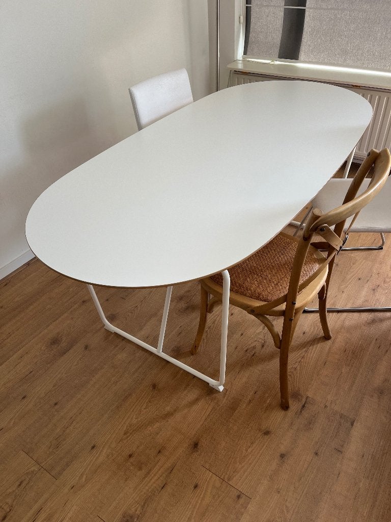 Eettafel wit, Huis en Inrichting, Tafels | Eettafels, Ophalen, Scandinavisch, 50 tot 100 cm, Zo goed als nieuw