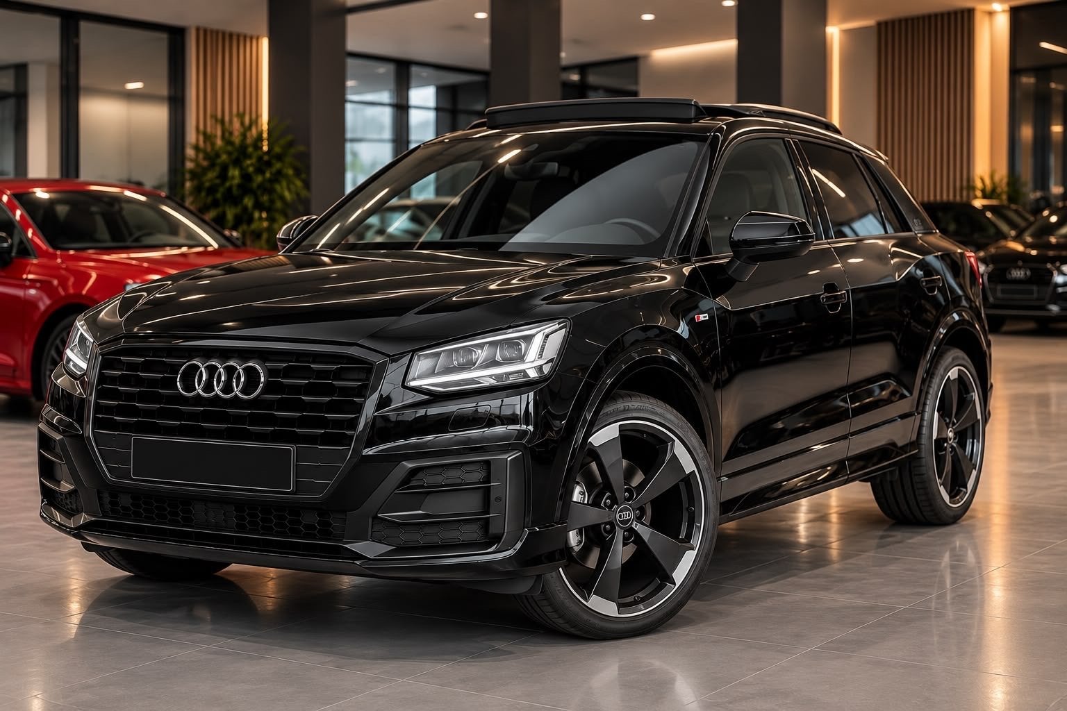 Audi Q2 | S-line | B&O | Pano | Keyless | 19”, 4 cilinders, Leder en Stof, Zwart, 1395 cc