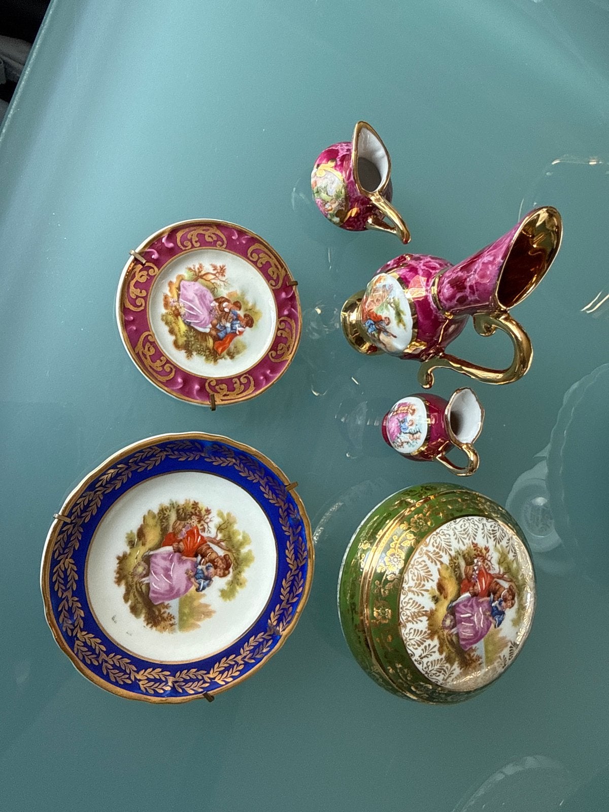 Antieke Limoges Porseleinen Miniatuur Set, Antiek en Kunst, Ophalen