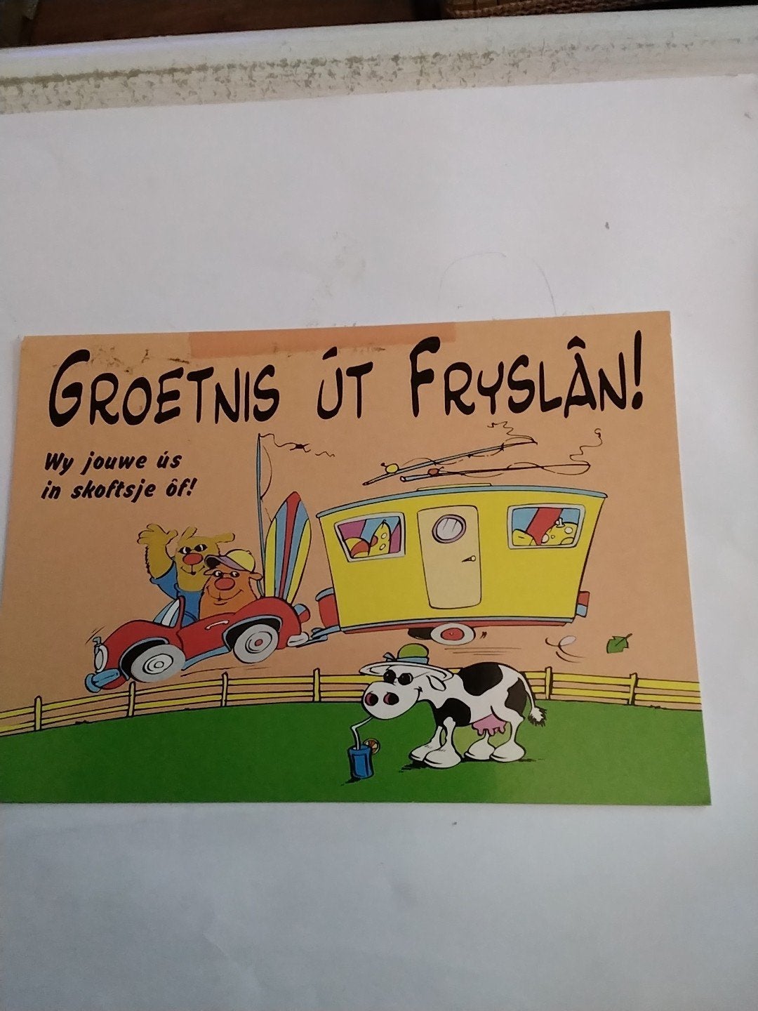 Ansichtkaart Groetnis út Fryslân !/Humphrey Kreefft, Ophalen of Verzenden, 1980 tot heden, Gelopen
