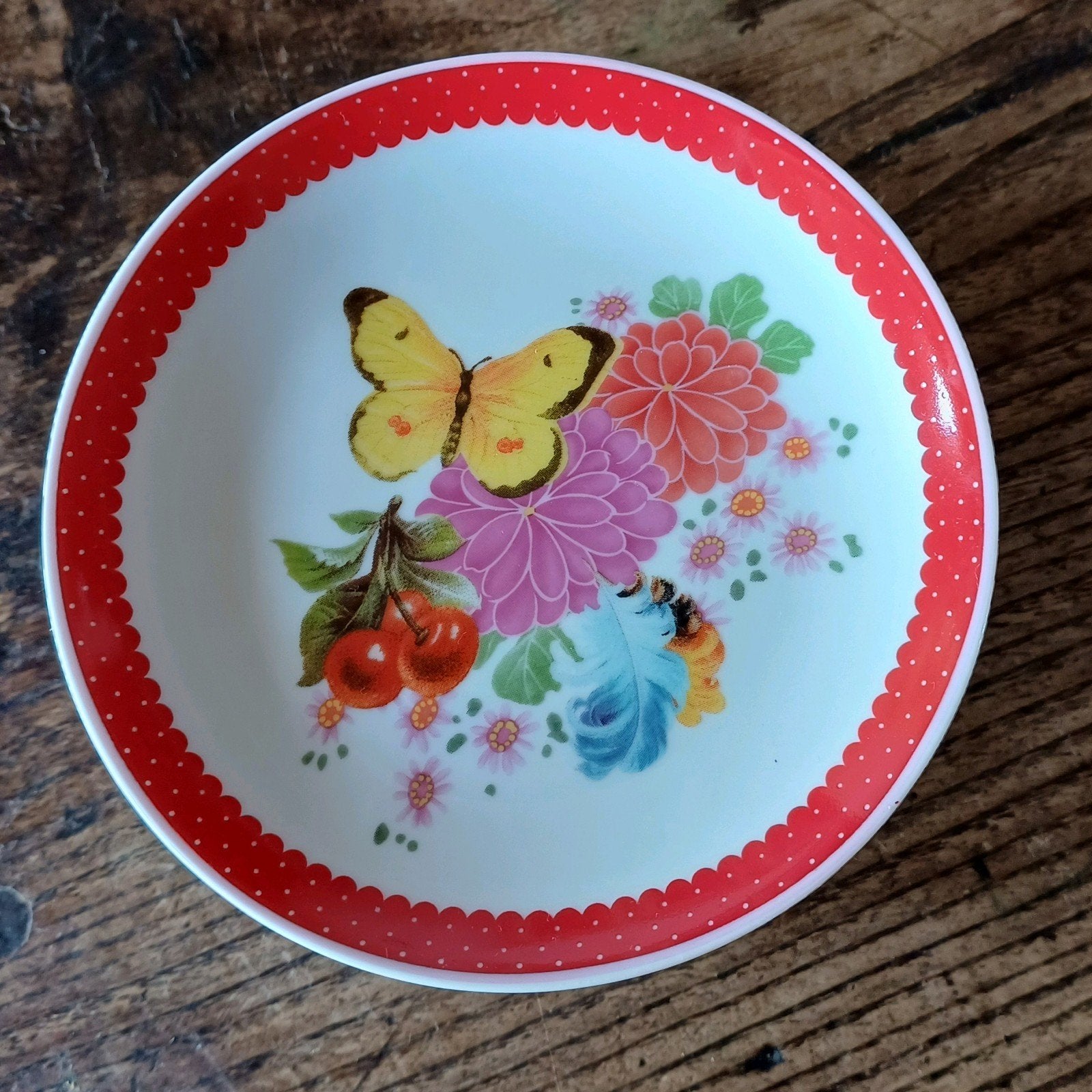 5 Albert Heijn schoteltjes met vlinder en bloemen, Antiek en Kunst, Ophalen of Verzenden